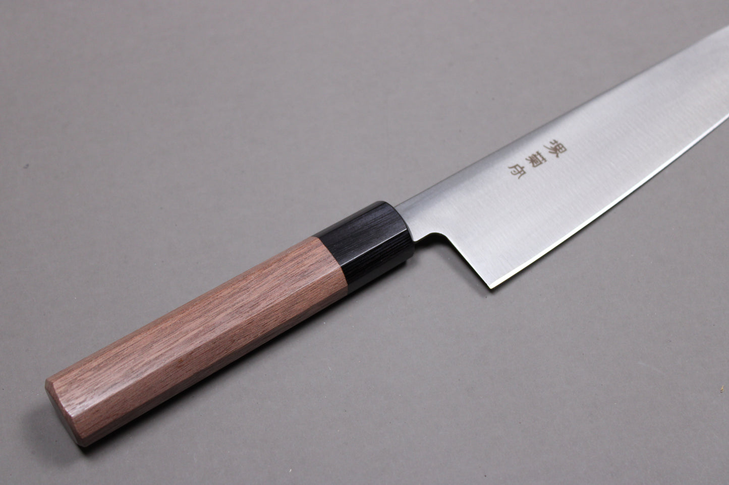 210mm gyuto detail rosewood octogonal handle buffalo horn ferrule choil