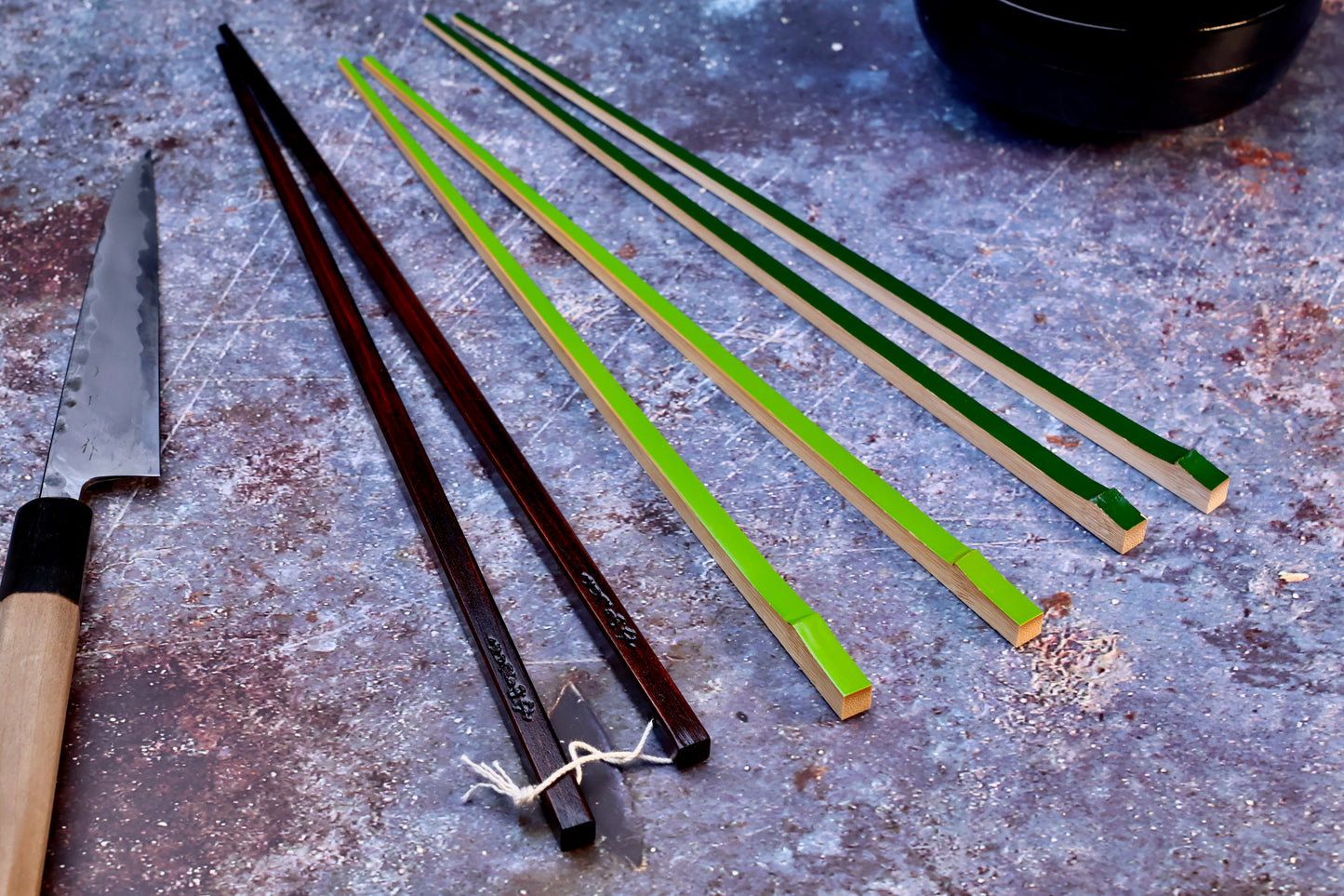 Tenbushi Bamboo Chopsticks Dark Green 30cm