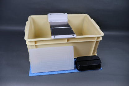 suehiro bridge whetstone holder yellow tan tall slim sharpening box gray backdrop