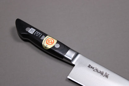 closeup shot of knife handle bolster choil on nihonko gyuto