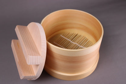 daidokoro tofu maker detail inside bamboo mat and wooden drop lid