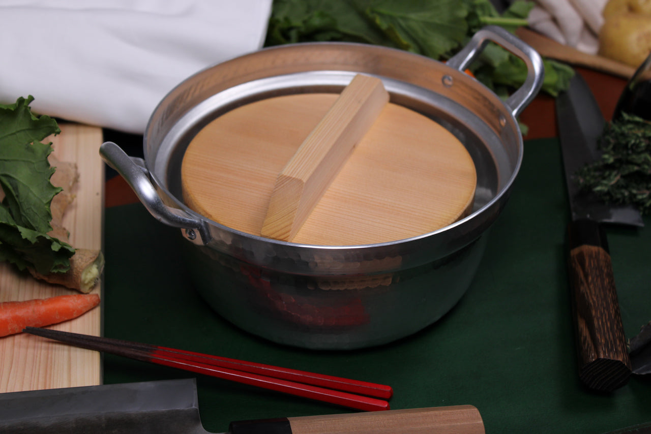dantsuki pot 21cm inside 18cm hinoki wood otoshibuta drop lid for nimono stewing