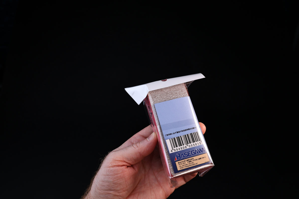 Hasegawa Migakurin 2 cutting board scraper — back of packaging showing Hasegawa barcode and brand label