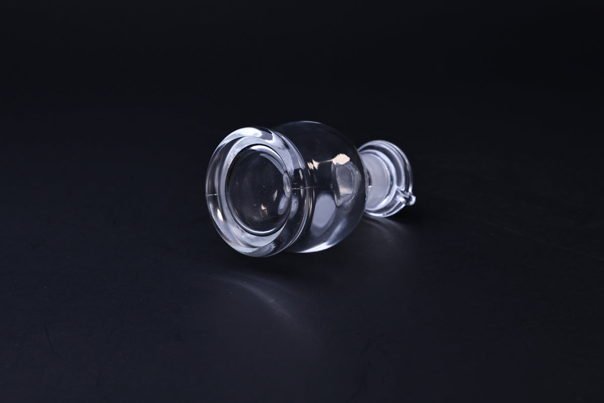Hirota Glass soy sauce cruet — bottom view showing thick glass base construction
