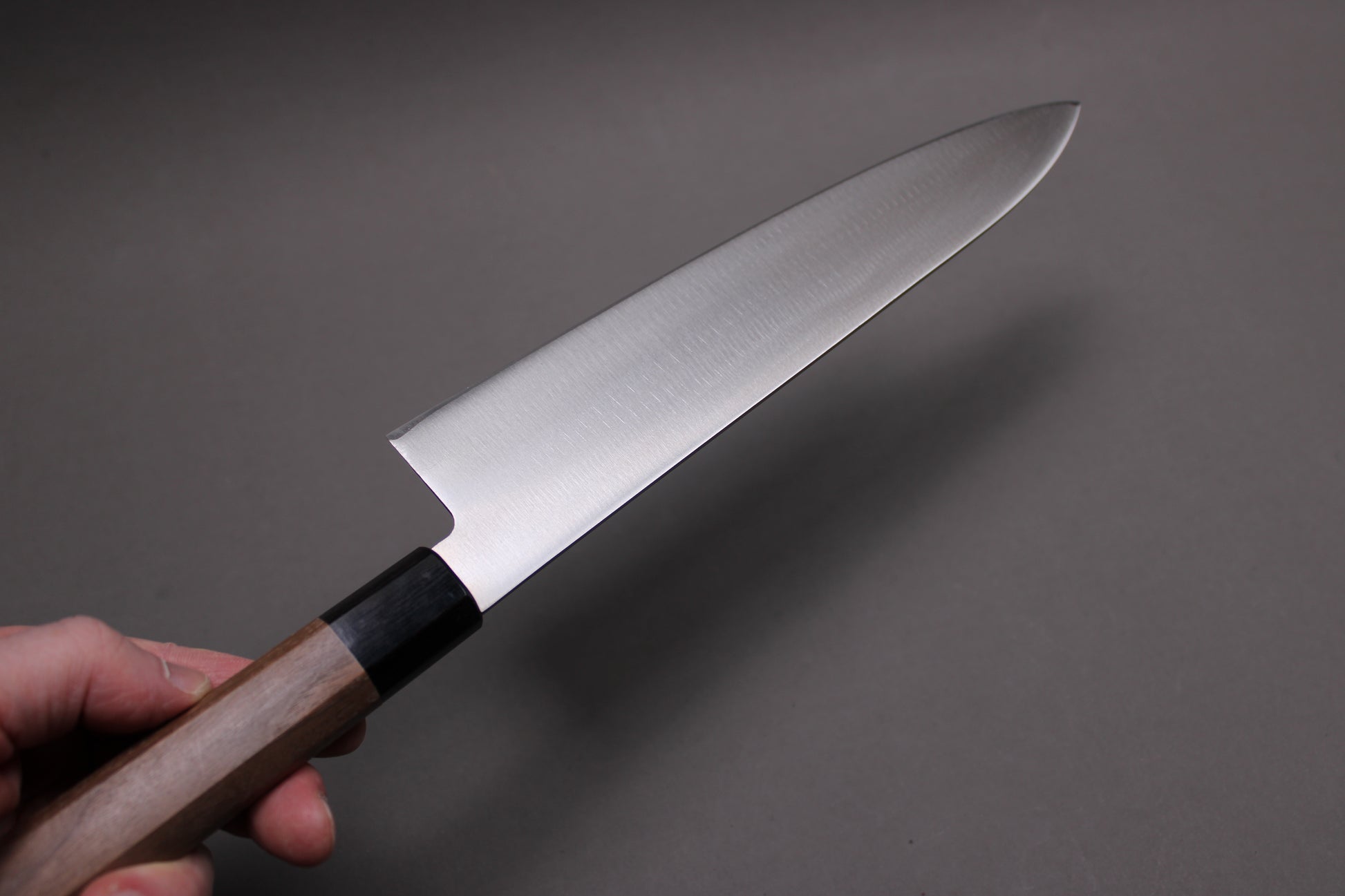 molybdenum vanadium stainless steel knife with octogonal rosewood handle