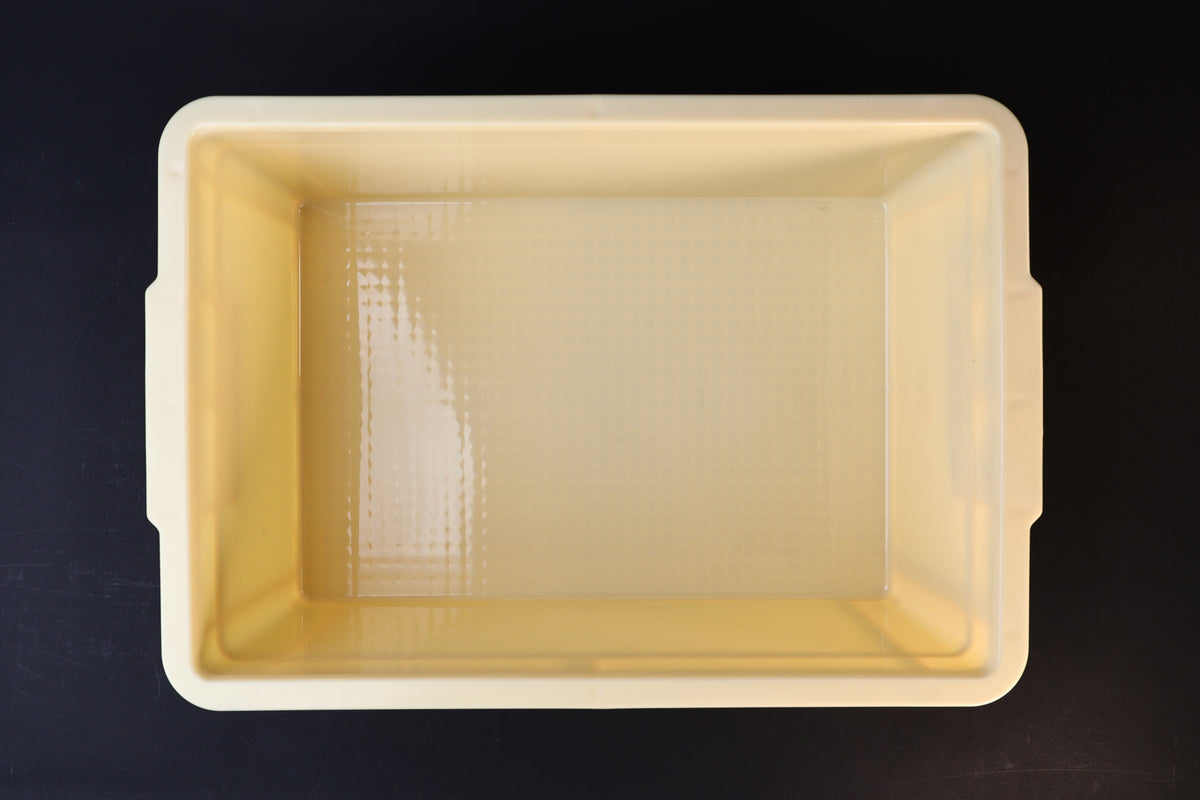 Sharpening station kit tall — top-down view of deep tray interior showing non-slip floor texture