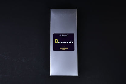 Suehiro Debado MD-400 #4000 sharpening stone — silver retail box with Debado label front view
