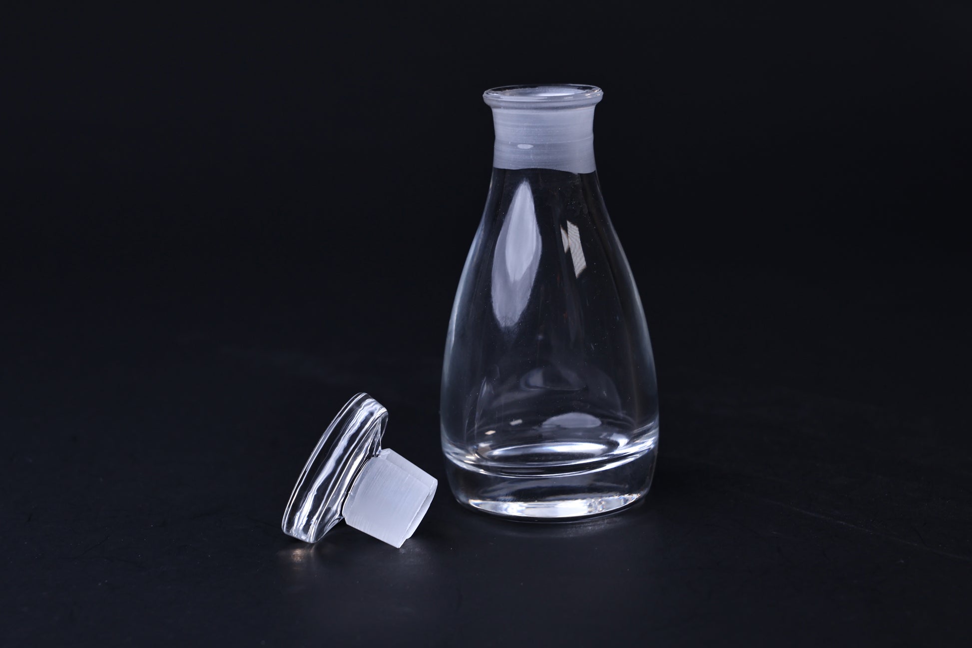 THE Soy Sauce Cruet — glass cruet with stopper removed showing open neck and silicone collar