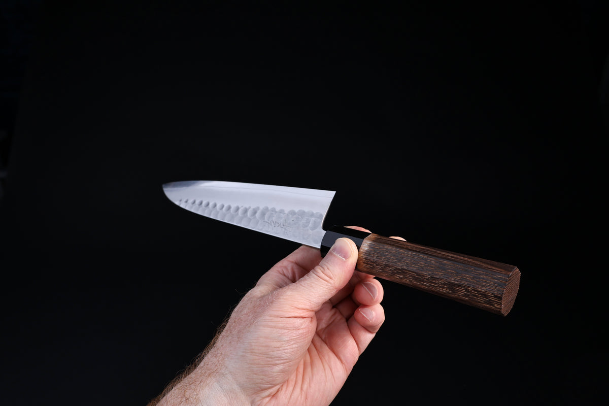 Yoshikane SKD Gyuto 210mm kuro-uchi blade finish with maker&