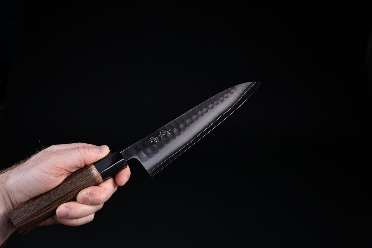 Yoshikane SKD Tsuchime Gyuto 210mm with kuro-uchi finish and maker&